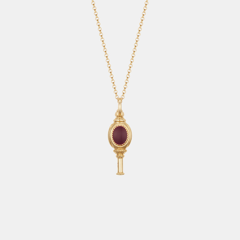 MASTER スピン ゴールデン キー ローズ ブラウン ネックレス / MASTER Spin Golden Key Rose Brown Necklace