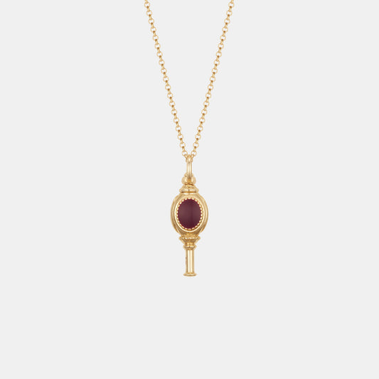 MASTER スピン ゴールデン キー ローズ ブラウン ネックレス / MASTER Spin Golden Key Rose Brown Necklace