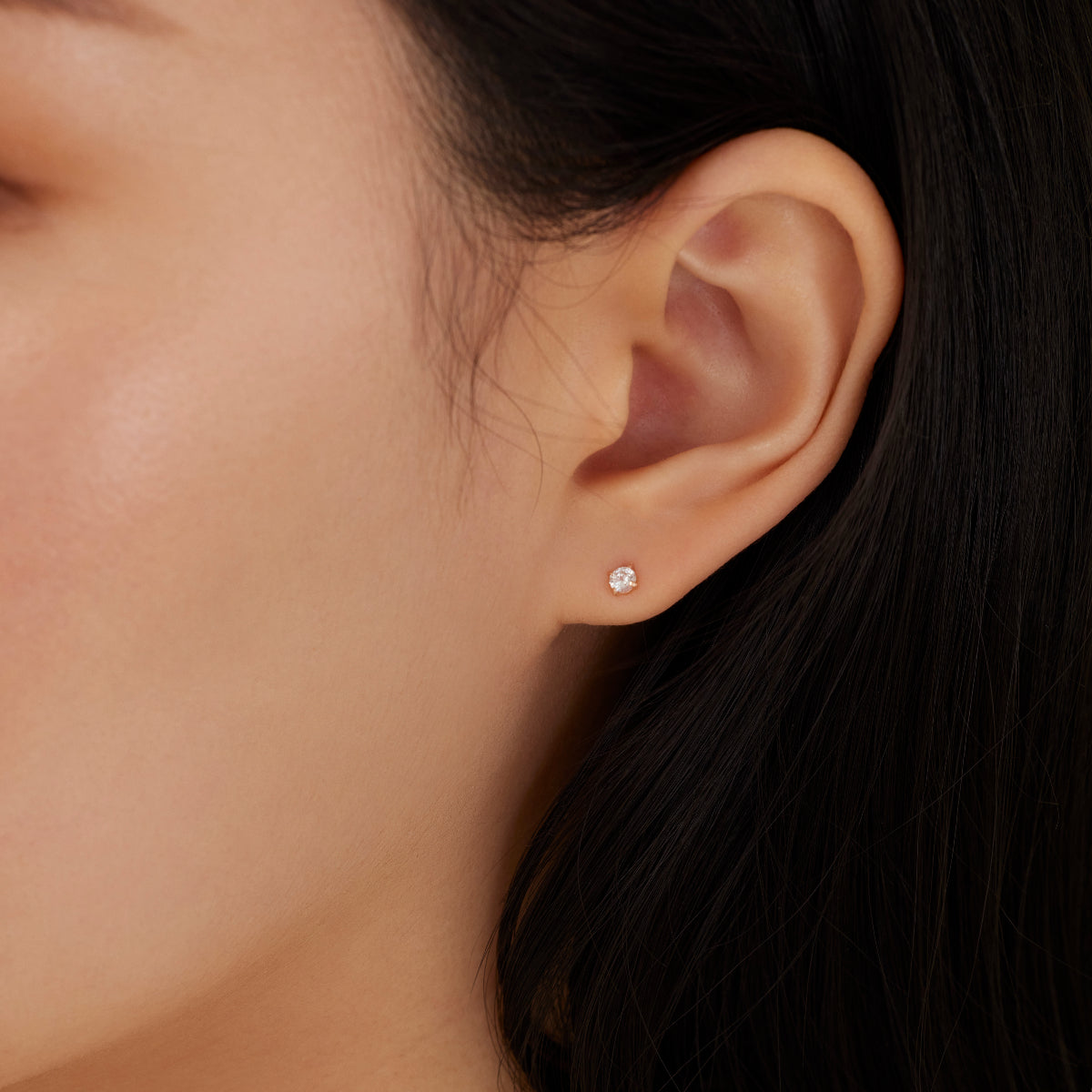 【~1/7 最大60%福袋クーポン】 K14 ローズ ゴールド アンバランス ストーン ピアス / 14K Rose Gold Unbalanced  Stone Earrings