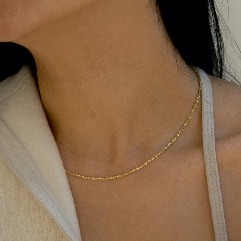K14 スパークリング チェーン ネックレス / 14K Sparkling Chain Necklace