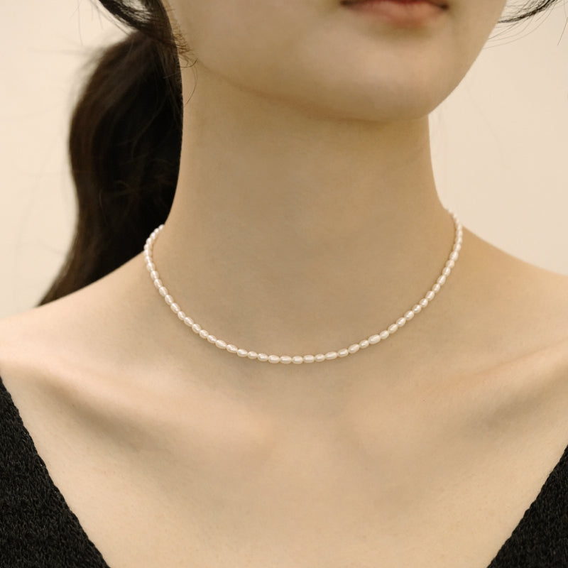 【9/27-10/3 限定割引】  シルバー パール ビーズ ネックレス / Silver Pearl Beads Necklace