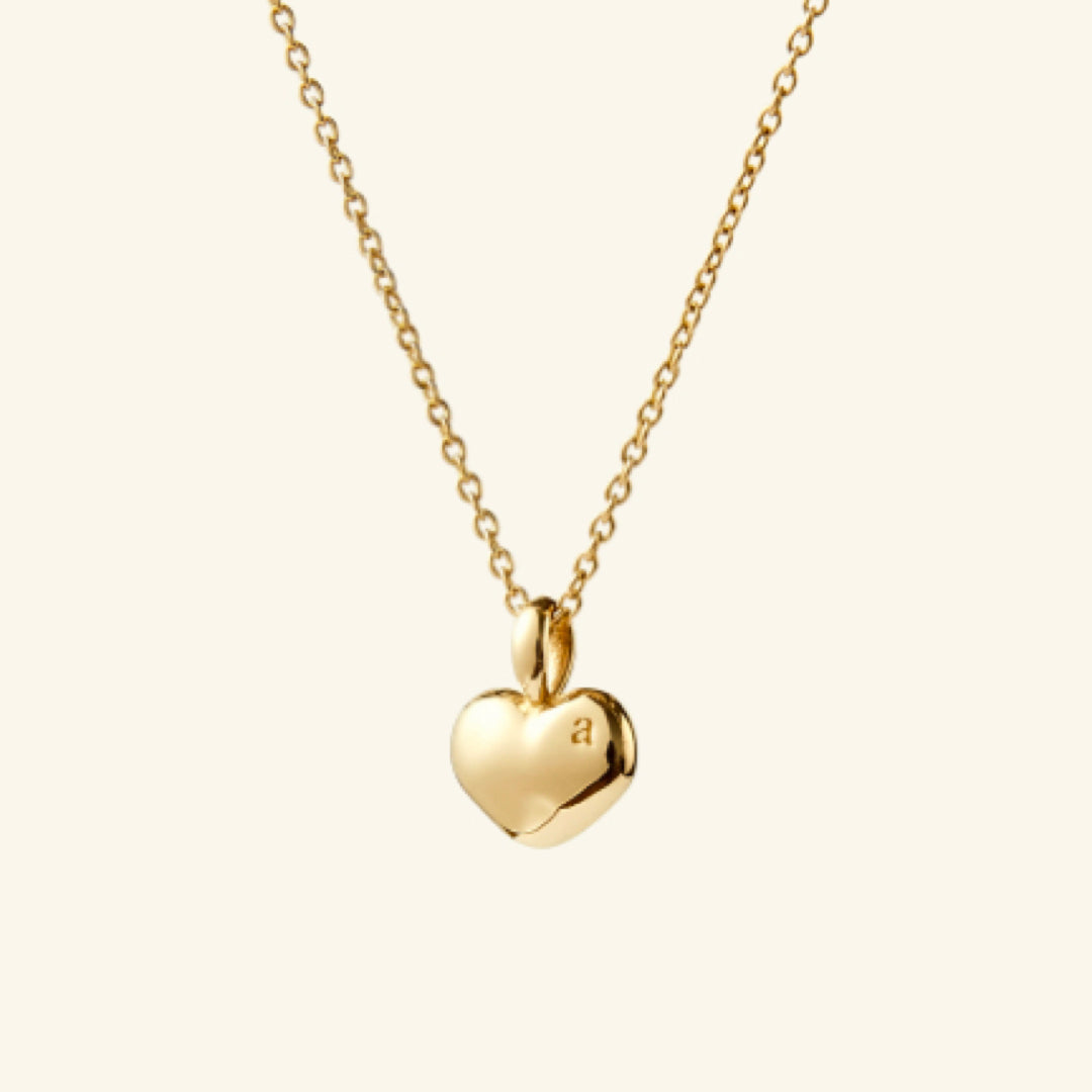 K14 ナチュラル ハート ソリッド ネックレス / 14K Natural Heart Solid Necklace