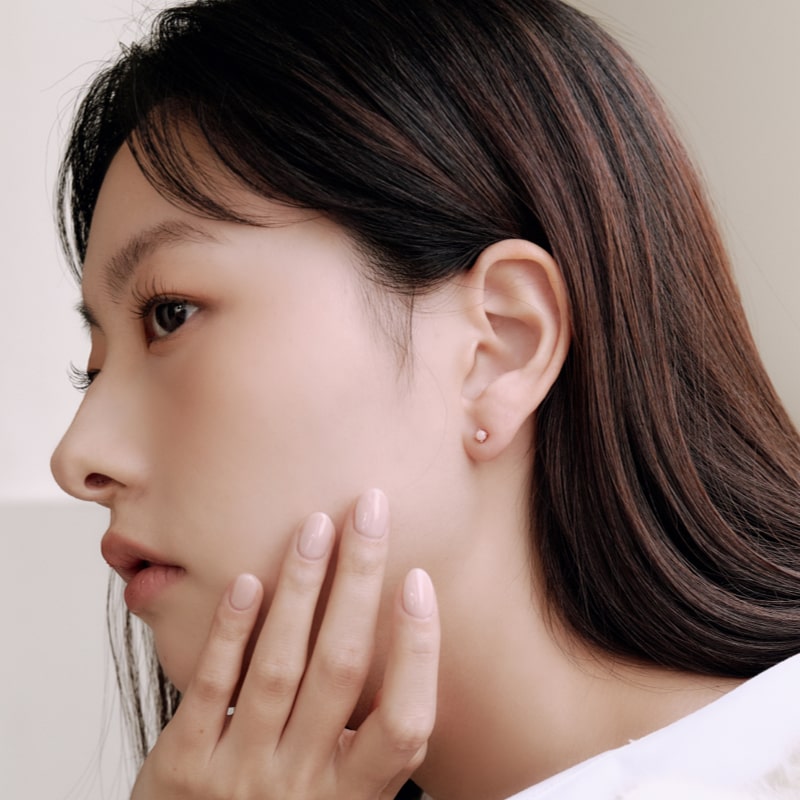 K14 ナチュラル ピンク オパール ピアス [シングル] / 14K Natural Pink Opal Earring [Single]