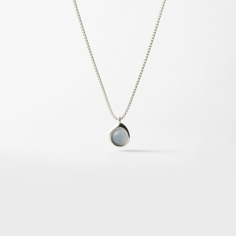 シルバー ブルー クォーツ ヒーリング ストーン ネックレス / Silver Blue Quartz Healing Stone Necklace