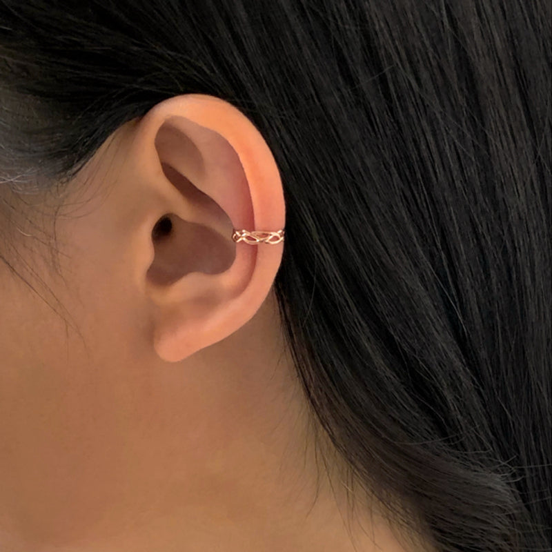 K14 リーフ ツイスト イヤーカフ / 14K Rose Leaf Twist Earcuff