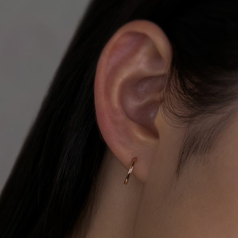 K14 ベーシック ミディアム ワンタッチ ピアス [シングル] / 14K Basic Medium One-Touch Earring [Single]