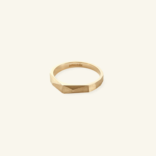 K14 テクスチャー モダン ポイント リング / 14K Textured Modern Point Ring